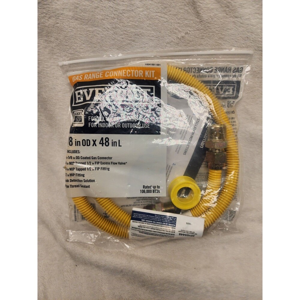 Everbilt Gas Range Connector Kit 5/8" OD x 48’ L  Yellow